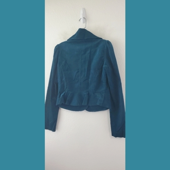 Sooki des L.A. Teal Corduroy Moto Jacket Size Large - Picture 3 of 10